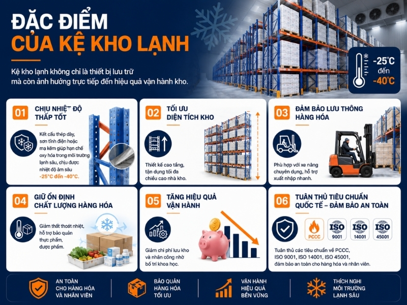 Đặc điểm của kệ kho lạnh