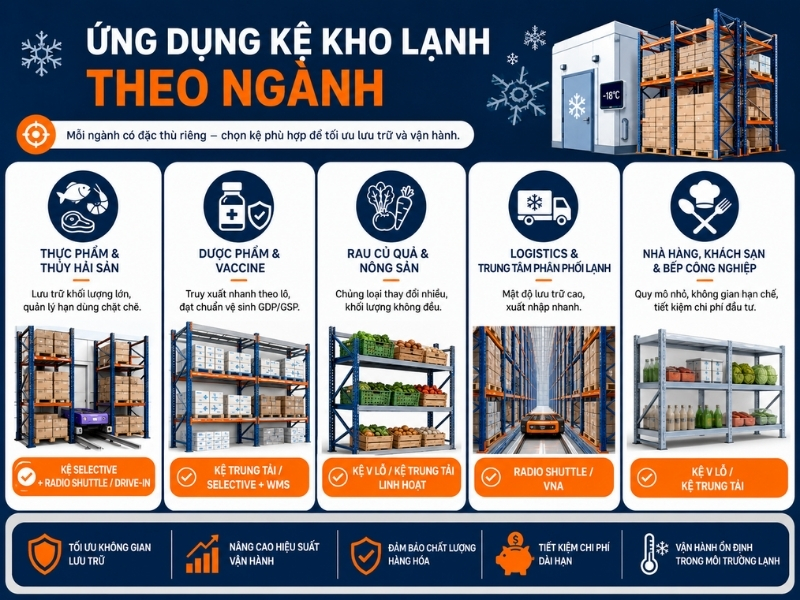Ứng dụng kệ kho lạnh