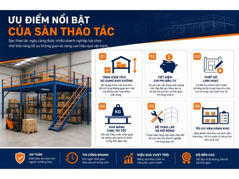 Ưu điểm sàn thao tác