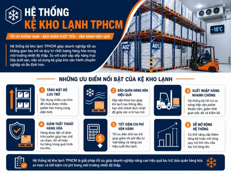 Ưu điểm của kệ kho lạnh tại TPHCM