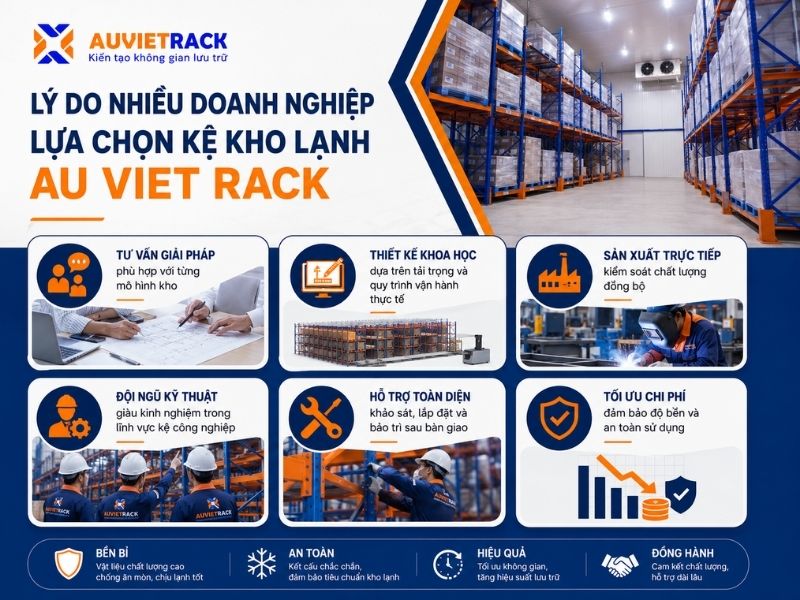 Kệ kho lạnh Au Viet Rack tại Cà Mau