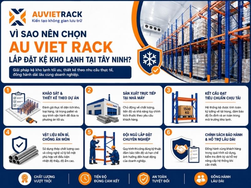 Kệ kho lạnh tại Tây Ninh của Au Viet Rack