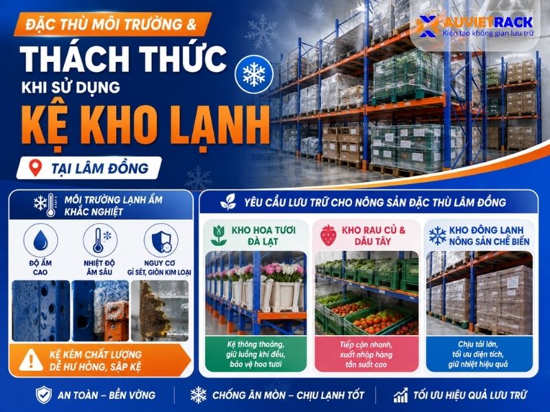 Đặc thù môi trường và thách thức khi sử dụng kệ kho lạnh tại Lâm Đồng 