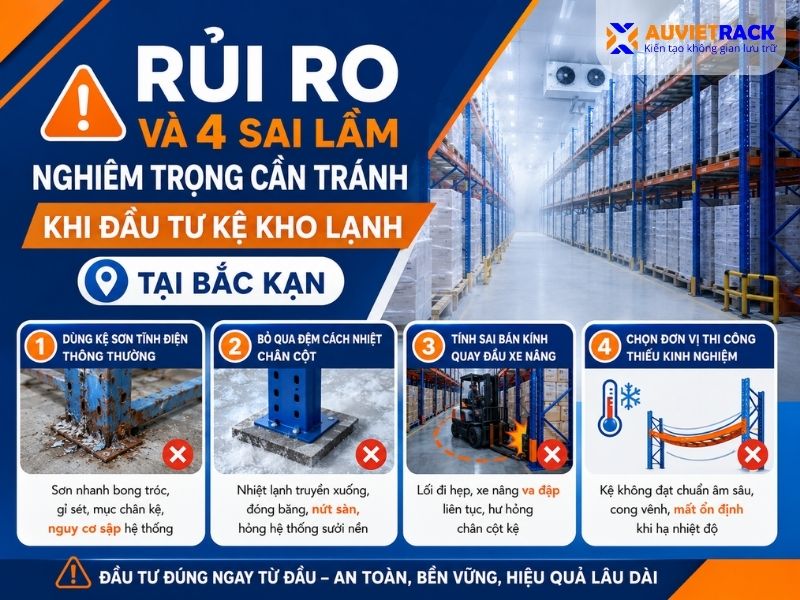 Rủi ro và 4 sai lầm nghiêm trọng cần tránh khi đầu tư kệ kho lạnh tại Bắc Kạn