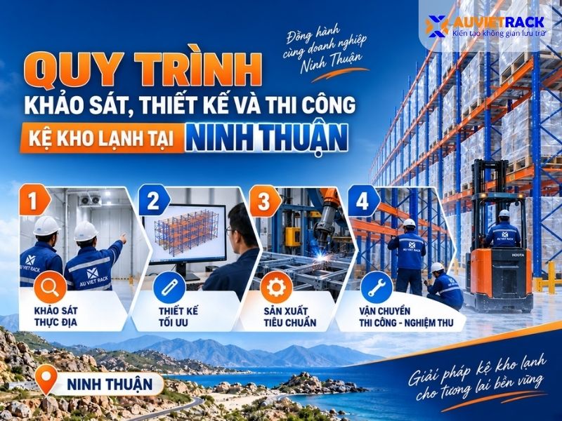 Quy trình khảo sát, thiết kế và thi công kệ kho lạnh tại Ninh Thuận 