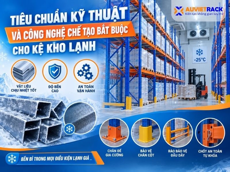 Tiêu chuẩn kỹ thuật và công nghệ chế tạo bắt buộc cho kệ kho lạnh tại Quảng Nam 