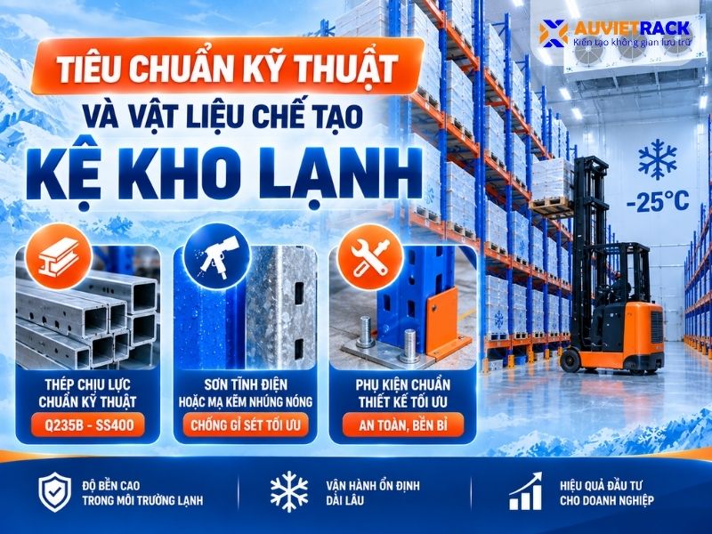 Tiêu chuẩn kỹ thuật và vật liệu chế tạo kệ kho lạnh