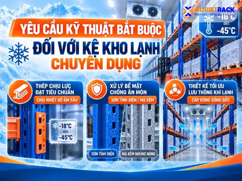 Yêu cầu kỹ thuật bắt buộc đối với kệ kho lạnh chuyện dụng