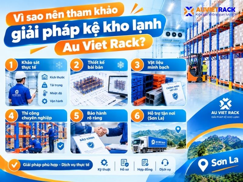 Vì sao nên tham khảo giải pháp kệ kho lạnh Au Viet Rack